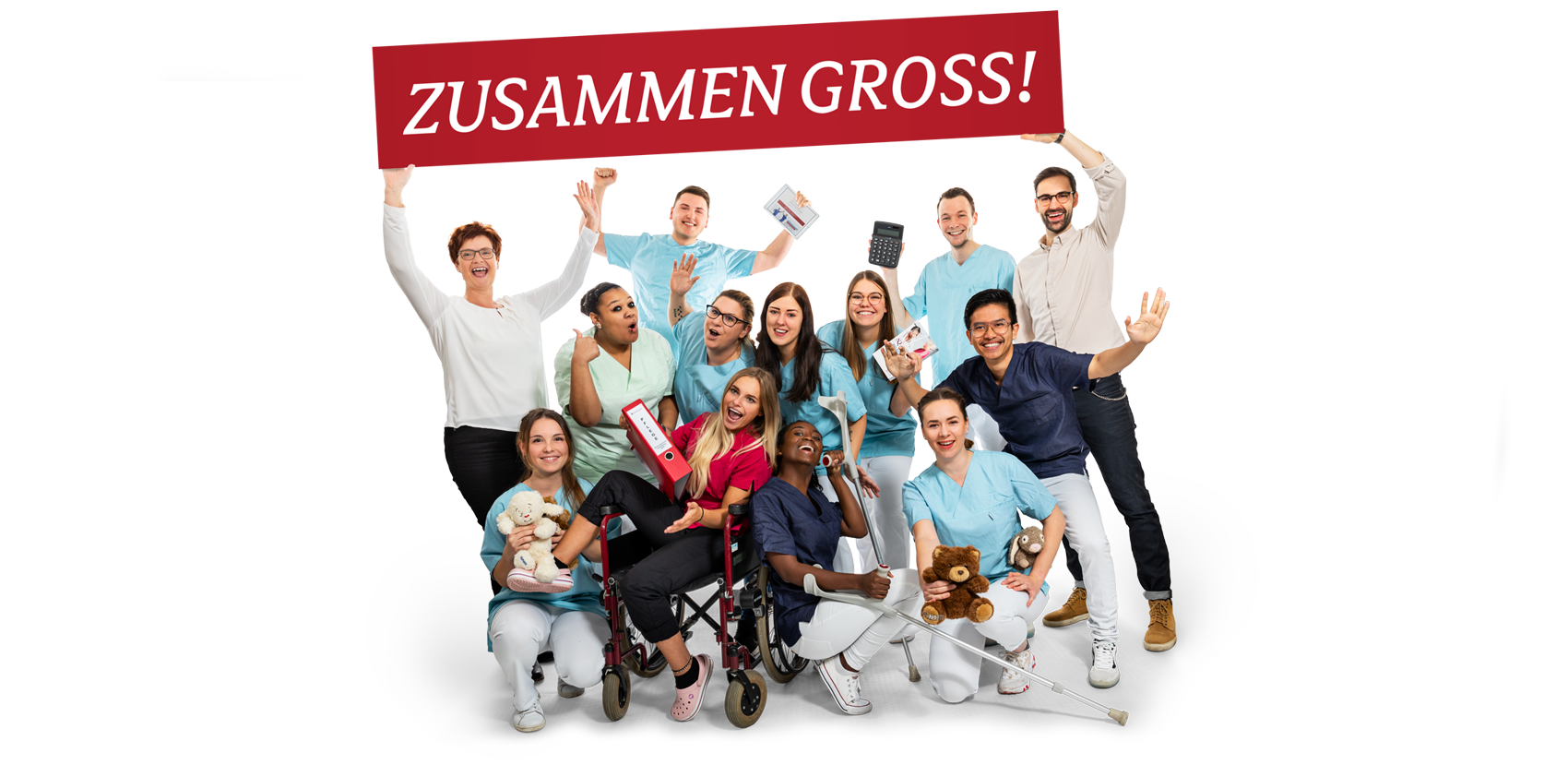 Zusammengross Pfleger-Gruppenbild: Zusammen groß werden mit der Ausbildung als Pflegefachfrau, Pflegefachmann bei den Alexianern in Münster